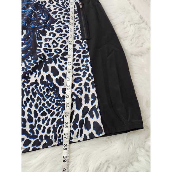 City Chic Womens Midi Dress Black Floral Leopard Print Short Sleeve V Neck L - Picture 4 of 6